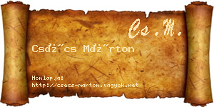 Csécs Márton névjegykártya