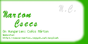 marton csecs business card