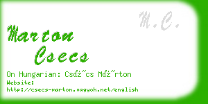 marton csecs business card